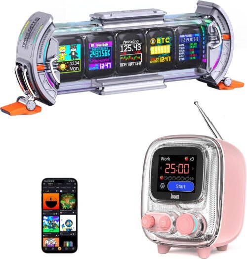 Divoom Times Gate and Tiivoo-2,Cyberpunk Gaming Setup Digital Clock with Smart A