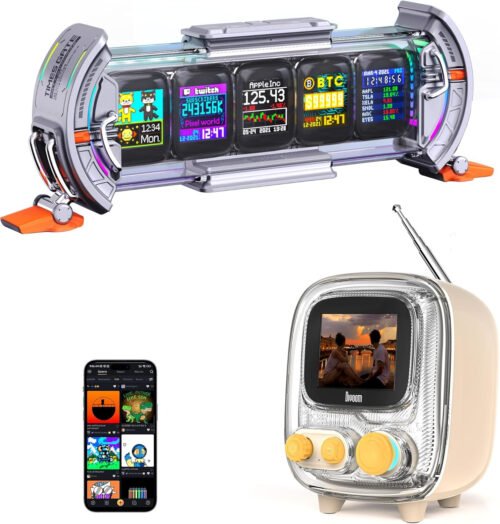 Divoom Times Gate and Tiivoo-2,Cyberpunk Gaming Setup Digital Clock with Smart A