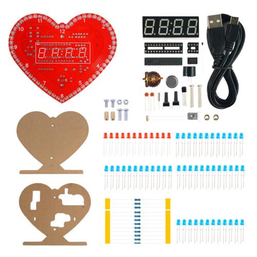 DIY Digital LED Display Clock Module Alarm Electronic Soldering Practice Board