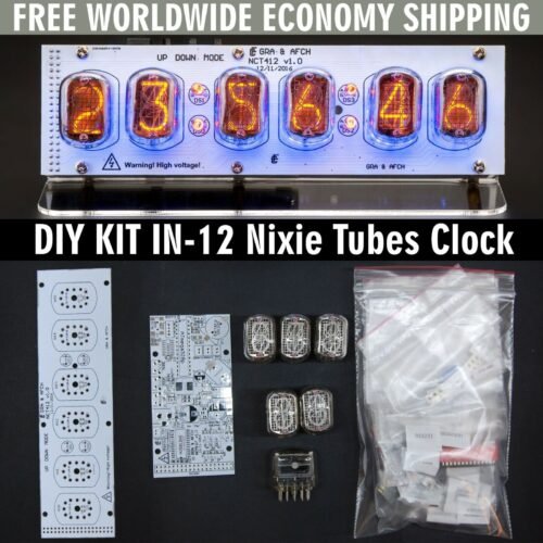 DIY KIT IN-12 Nixie Tube Clock with Acrylic Stand [WITH TUBES] FREE SHIPPING