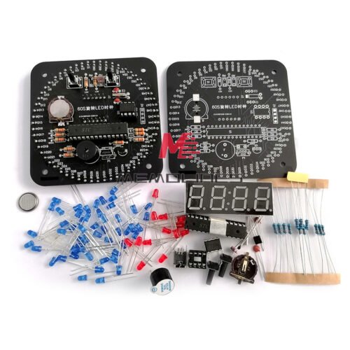 DIY Rotating LED Alarm Electronic Digital Clock Kit Learning Board 5V DS1302