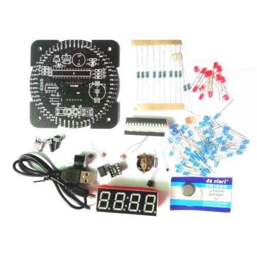 DIY Rotating LED Alarm Electronic Digital Clock Kit Learning Board 5V DS1302