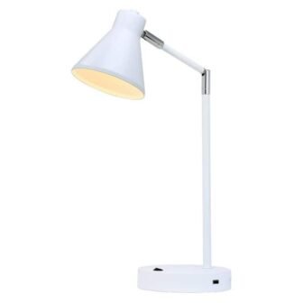 DL03U Series 22 in. White with 100% metal Office/Table Lamp Integrated Soft...