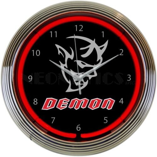 Dodge SRT Demon 15" Red Neon Wall Clock