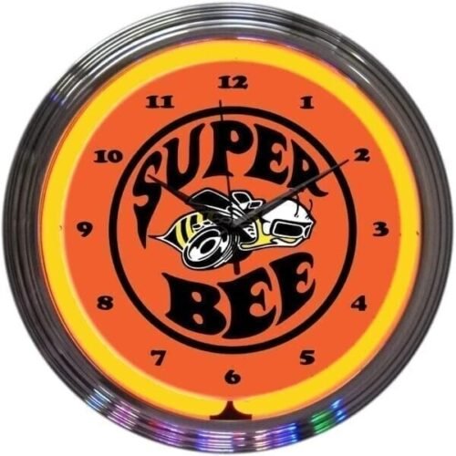 Dodge Super Bee 15" Round Neon Wall Clock