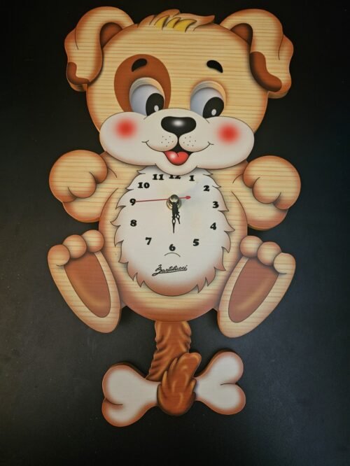 Dog Pendulum Clock Vintage Bartolucci New Old Stock Eyes Move!