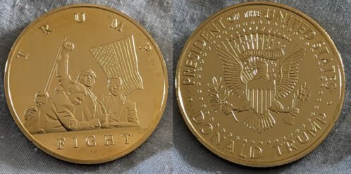 Donald Trump Shot Gold Coin Great Man MAGA 2024 C United States of America Old