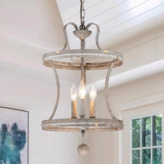 Dorsey 3 Light French Antique Drum Chandelier