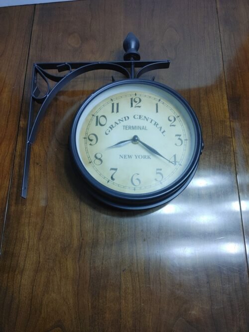 Double-Sided Garden Wall Clock,Vintage Industrial Sides Wall Hanging Clock fo...