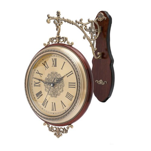 Double Sided 12" Wall Clock Antique Style Railway Station Wall Decor Gift Home