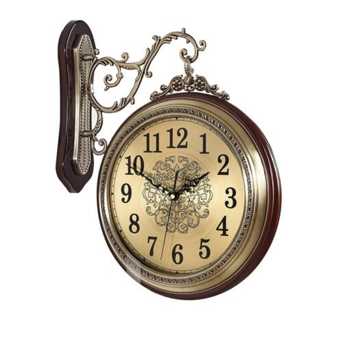 Double Sided 12" Wall Clock Antique Style Railway Station Wall Decor Gift Home