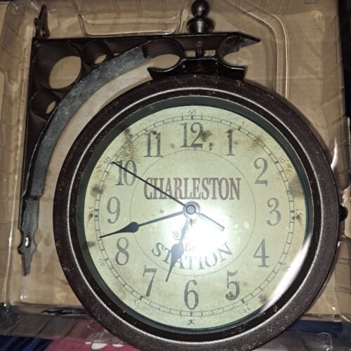 Double Sided Clock Novelty Thermometer Double Sided Hanging Charleston Station