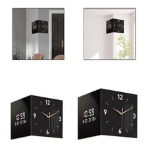 Double Sided Wall Clock Corner Clock Multipurpose Simple Installation Date Week