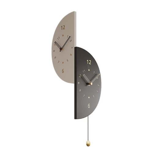 Double Sided Wall Clock Modern Battery Operated Decorative Wall Clock with Pe...
