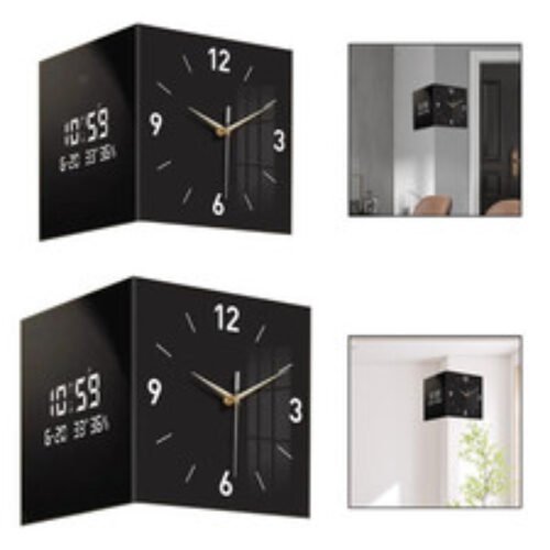 Double Sided Wall Clock Professional Corner Clock for Home Farmhouse Bedroom