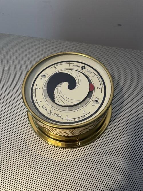 Downeaster Brass Tide Clock The Wave Solid Brass Case