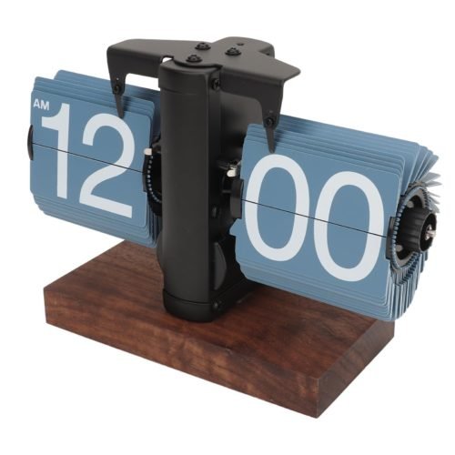 Dpofirs Retro Flip Desk Shelf Clock, Auto Flip Desk Table Clock, Classic Mech...