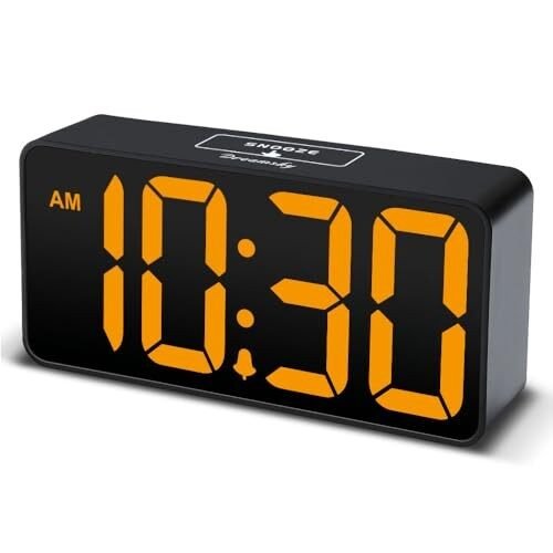 DreamSky Compact Digital Alarm Clock with USB Port for Charging, 0-100%