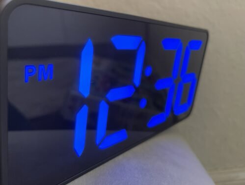 DreamSky Large Digital Alarm Clock for Visually Impaired 8.9โ Electric USB Port