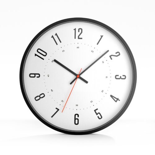 Driini Modern Mid Century Analog Wall Clock (12") – Metal Frame, Silent, Battery