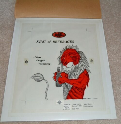 Dr. Pepper original Art King of Beverages 1980 board artwork Sharon May Vintage