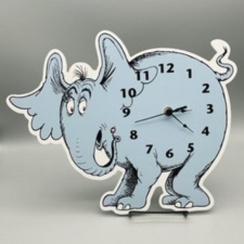 Dr Seuss 2017 Blue Horton Hears a Who Battery Wall Clock Trend Lab WORKS VIDEO!