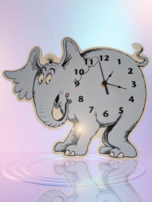 Dr Seuss 2017 Blue Horton Hears a Who Battery Wall Clock Trend Lab WORKS VIDEO!