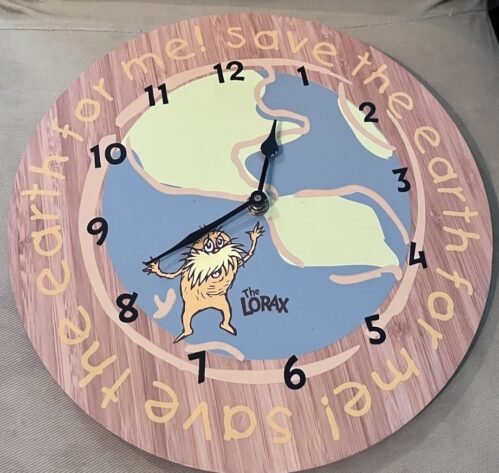 Dr. Seuss Wooden Wall Clock Round The Lorax Trend Lab