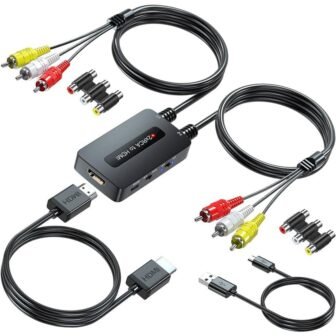 Dual Port RCA to HDMI with Double Composite AV to HDMI Converter...