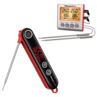 Dual Probe Digital Meat Thermometer with Temp Alarm and Timer Mode -...