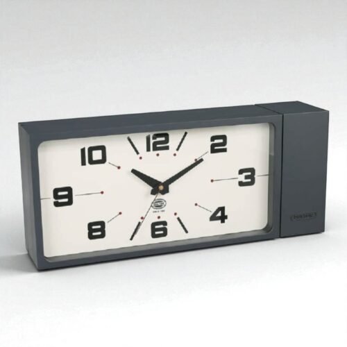 DULTON Double Face Clock Rectangle H21-0362GY Gray Silent Analog Wall Clock NEW