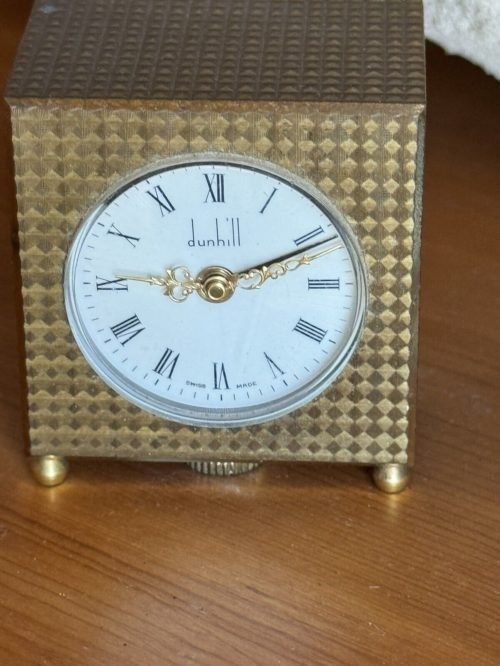 Dunhill vintage table clock Desk Clock Travel Gold Tone