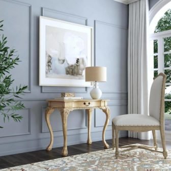 Dupree 35 in. W Rectangular Beige 1 Drawer Wood Writing Desk