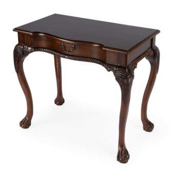 Dupree 35 in. W Rectangular Dark Brown Wood 1 Drawer Writing Desk