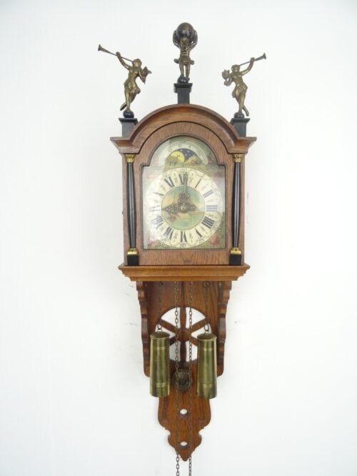 Dutch Friesian Vintage Antique Wall Clock 8 day Holland (Zaanse era)