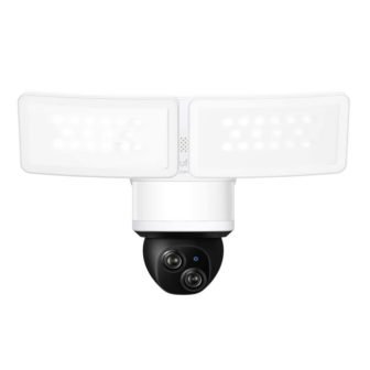 E340 Outdoor Hardwired Floodlight Security Camera with Pan and Tilt Dual Lens...