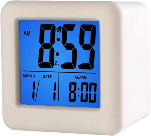 Easy to Set Digital Travel Alarm Clock, Snooze Function, Soft Night Light, La...