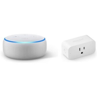 Echo Dot Plus Smart Plug in Sandstone (Gen 3)