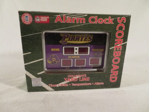 ECU EASTERN CAROLINA PIRATES SCOREBOARD ALARM WALL CLOCK ~ TEMP & DATE ARRRRRRRR