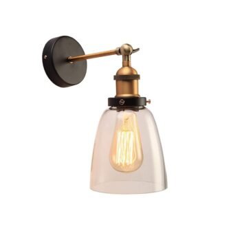 Edison Barbara Collection 1-Light Bronze Clear Glass Indoor Wall Lamp