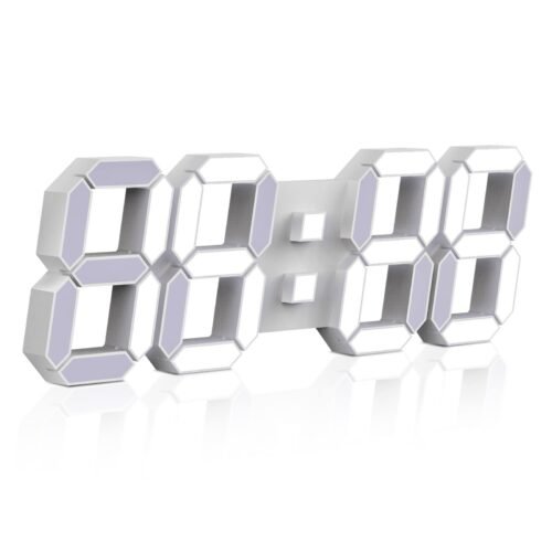 EDUP HOME 15 Large 3D LED Digital Wall Alarm Clock with Remote Control