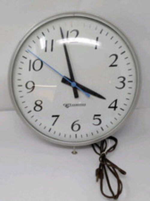 Edwards Wall Clock Silver 2515-14 Silver Wall Clock Parts or Repair