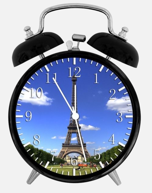 Eiffel Tower Alarm Desk Clock 3.75" Home or Office Decor Z178 Nice For Gift