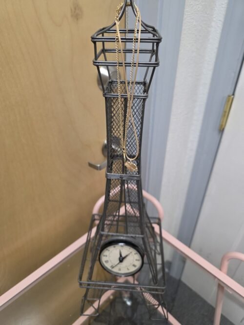 Eiffel Tower Clock & Jewelry Holder