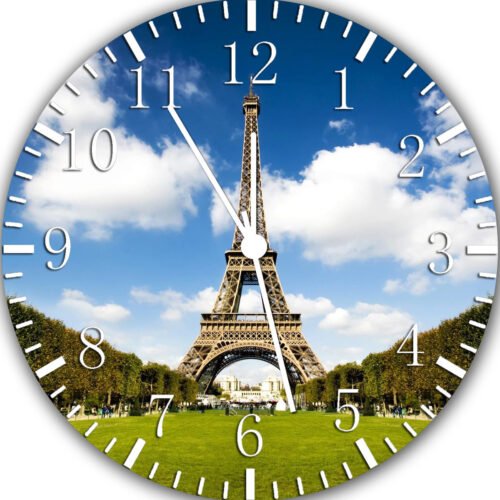 Eiffel Tower Frameless Borderless Wall Clock Nice For Gifts or Decor W03