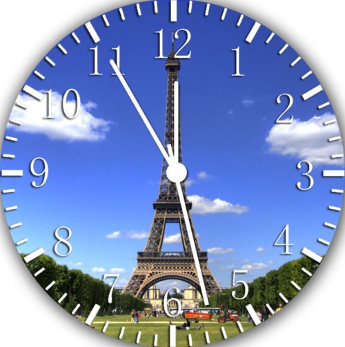 Eiffel Tower Frameless Borderless Wall Clock Nice For Gifts or Decor Z178