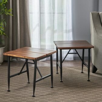 Eleanora Antique Wood Outdoor Side Table