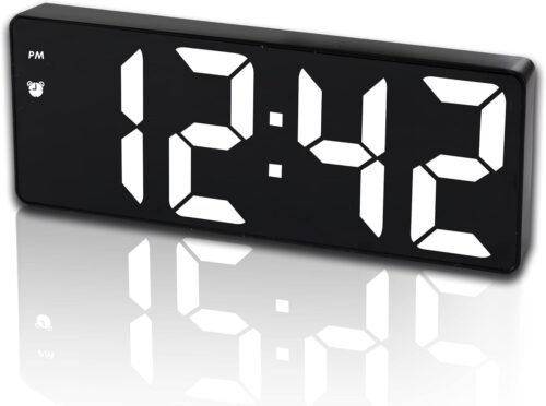 Electric Digital Alarm Clock LED Large Display Battery Backup Snooze