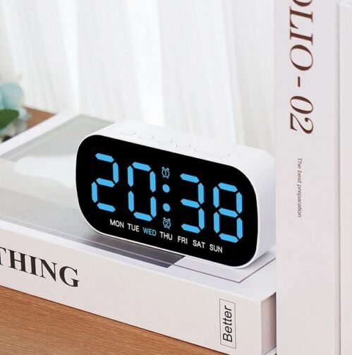 Electric Digital Alarm Clock LED Large Display Battery Backup Snooze