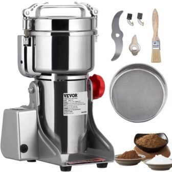 Electric Grain Mill Grinder, Stainless Steel Silver 10.6 oz Blade 3750-Watts Commercial...